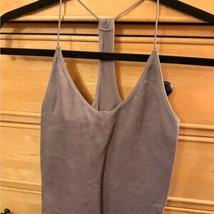 Express Ribbed Racerback Tank in Taupe